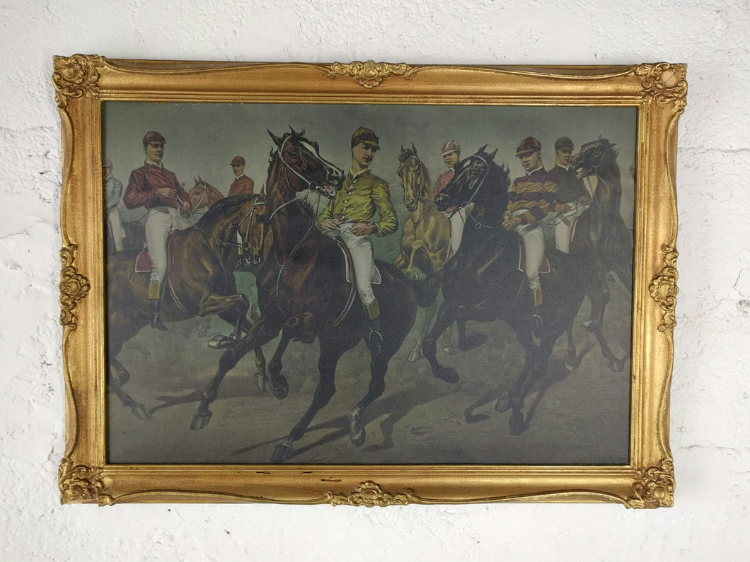 E-1071 Portrait of Jockeys on Horseback Victorian Era