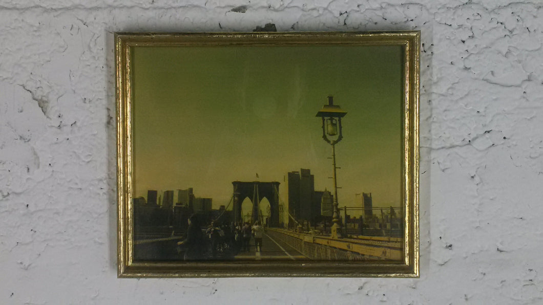 2019- Brooklyn Bridge Semi Tone Contemporary Kodachrome Gold Frame