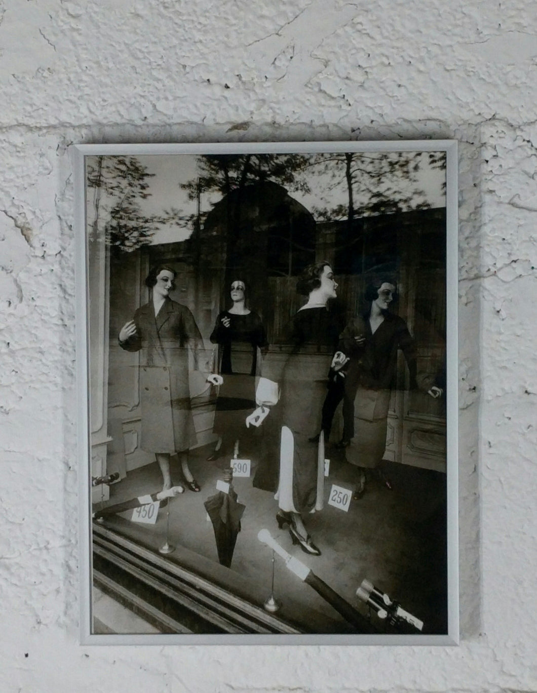 3023 Black and White Photo  Mannequins in Window Display