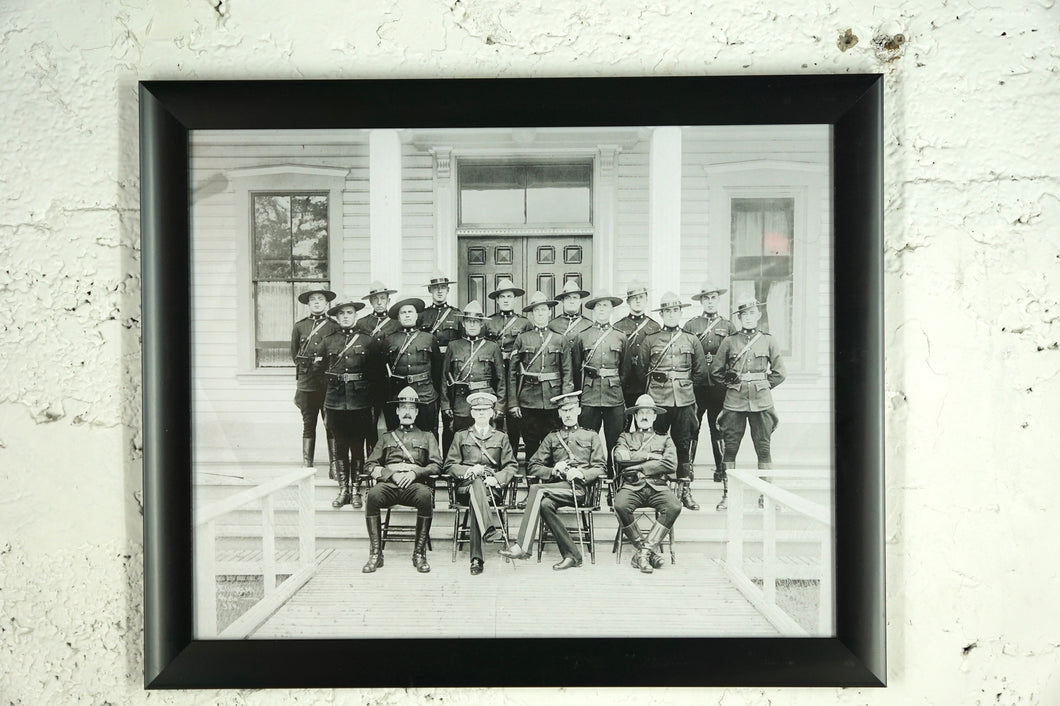 3013 Vintage Royal Canadian Mounted Police Black and White Photo Black Frame