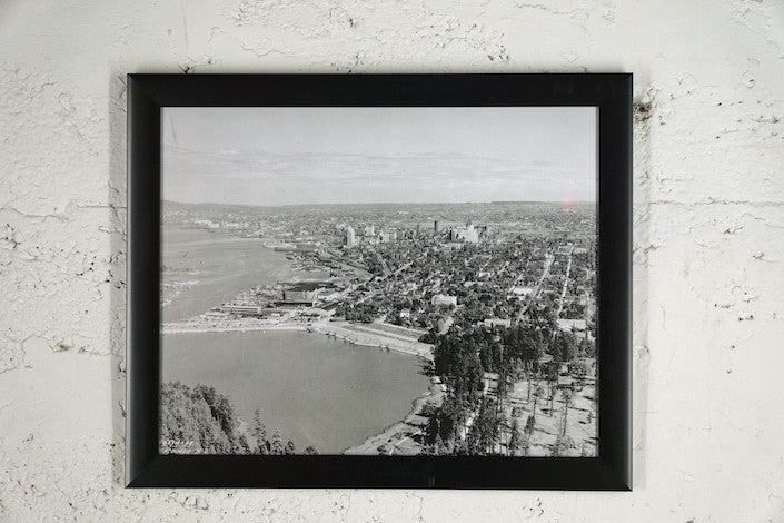 3014 Black and White Aerial View of City Historical