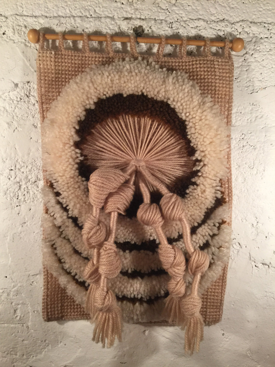 4010 Fiber Textile Wall Hanging Wool Folk Art