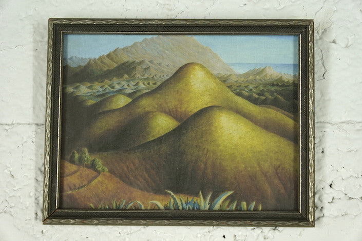 5007 Green Abstract Landscape After Botero Green Painting