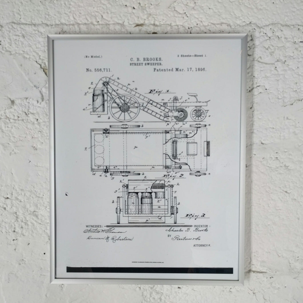 5049 Patent Diagram For Street Sweeper Pencil Draft