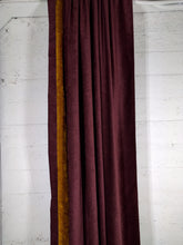 Load image into Gallery viewer, 9002 - Maroon Velvet with Gold Vertical Stripe - Rod Pocket
