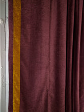 Load image into Gallery viewer, 9002 - Maroon Velvet with Gold Vertical Stripe - Rod Pocket
