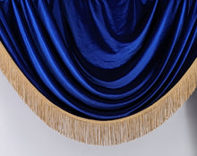 Load image into Gallery viewer, 9088 - Blue / Gold Brocade Silk - Trimmed, with Valance
