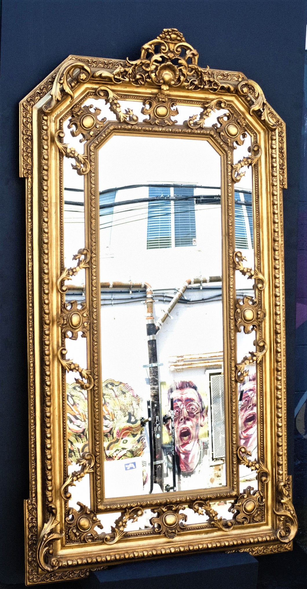 6001 Six and a Half Foot Tall Gilded Mirror With Treated Glass