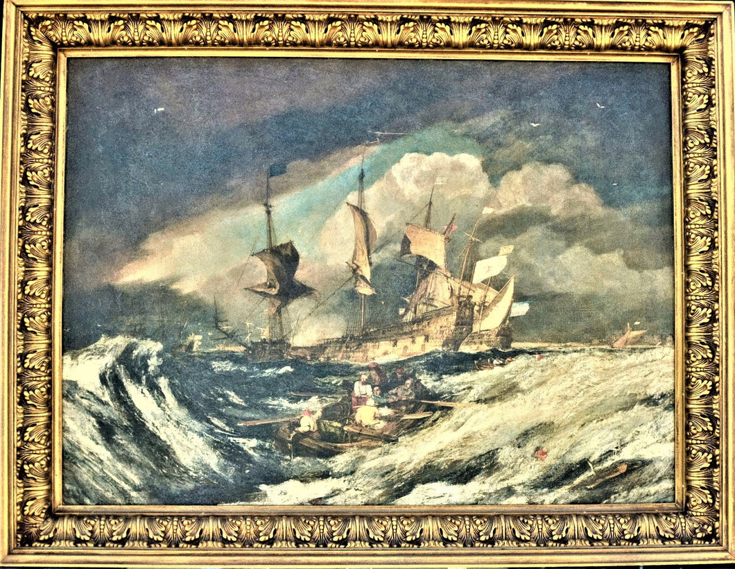 F-1037 Boats Carrying out Anchors to Dutch Men of War by Turner 1804 Foam Frame