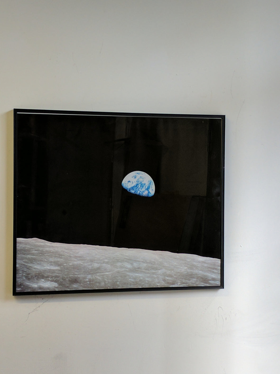 2054 Earth From the Moon Photo Color Glossy Black Frame
