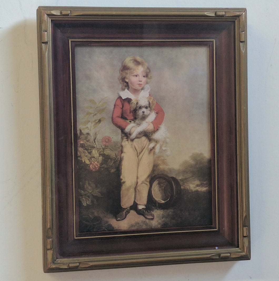 J-1004 Oil Painting of Boy and Dog