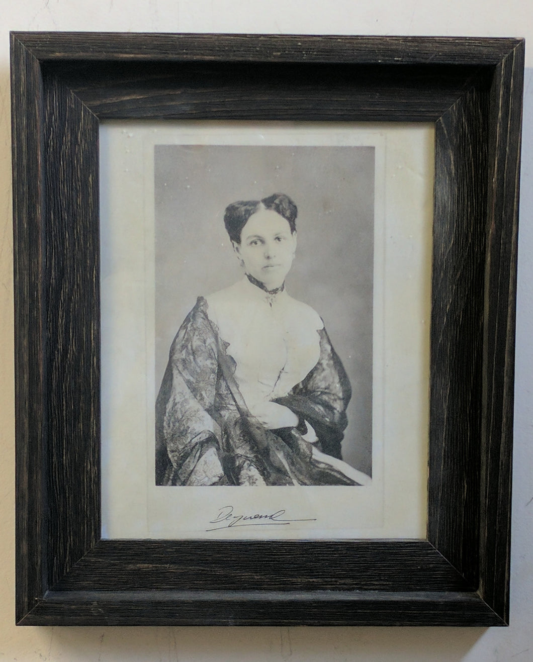 3071 Victorian Era Portrait of Woman With Calico Shawl Black and White