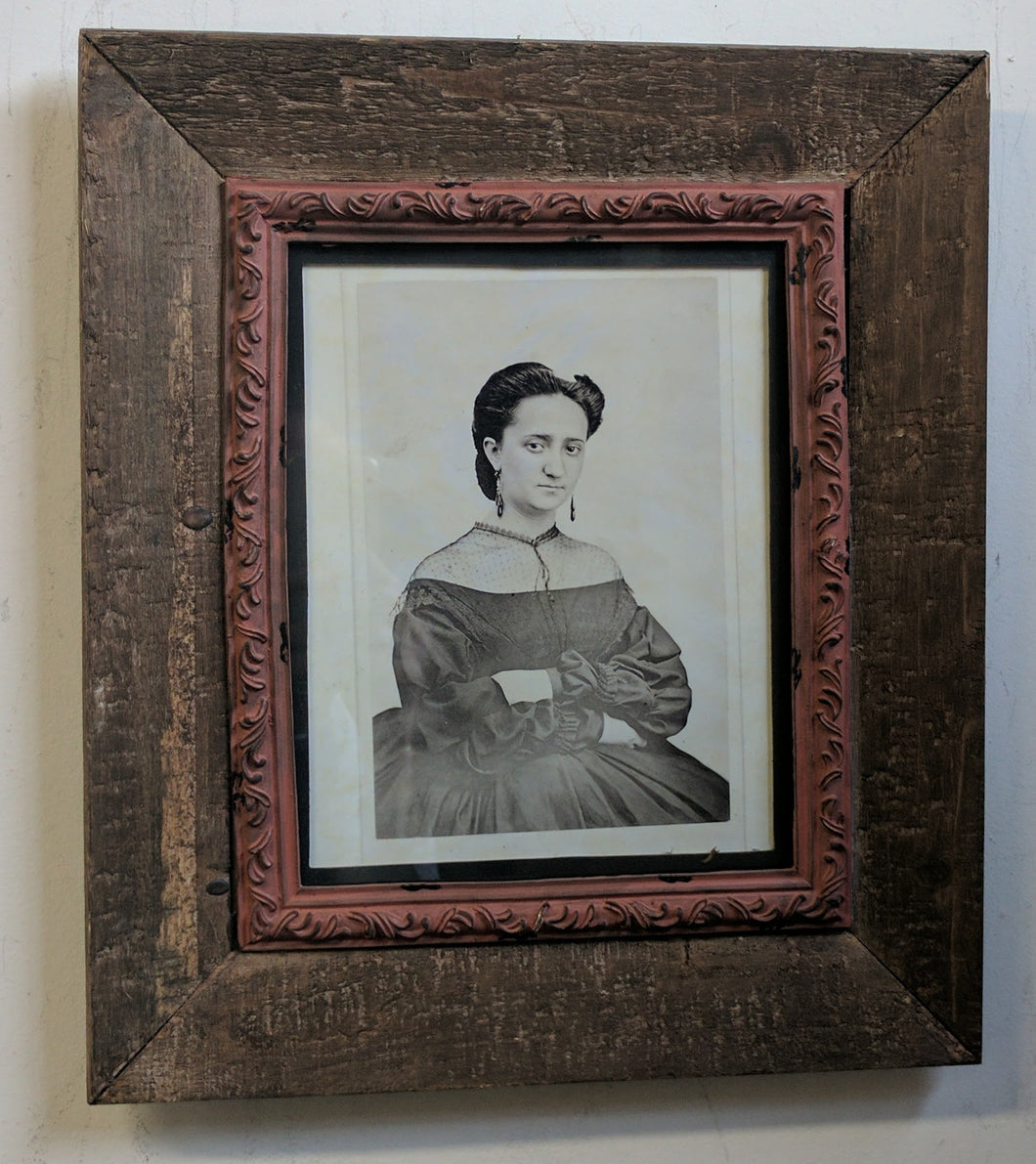 3072 Portrait of Woman in Ballgown Victorian Era Black and White