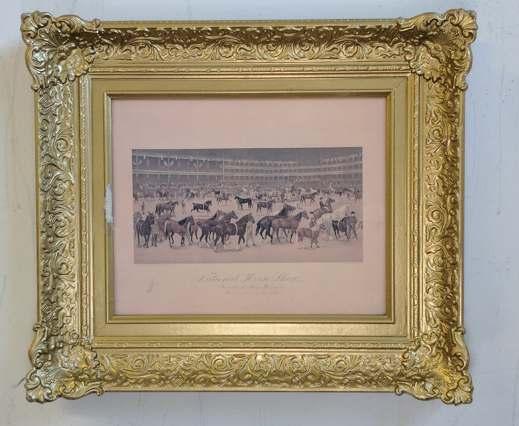 5153 Victorian Print of Horses in a Stadium