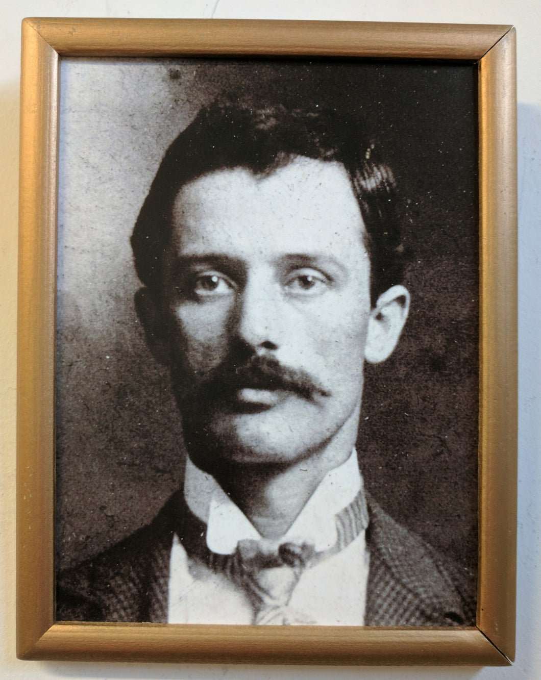 3076 Portrait of Man with Mustache Early 20th Century Black and White