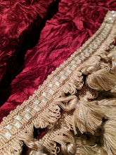 Load image into Gallery viewer, 9065 - Large Crushed Red Velvet Drapery - Rod Pocket - Fringed
