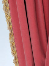 Load image into Gallery viewer, 9077 - Faded, Red Velvet with Gold Trim - Pinch Pleat (Aged)
