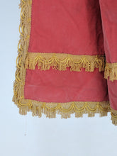 Load image into Gallery viewer, 9077 - Faded, Red Velvet with Gold Trim - Pinch Pleat (Aged)
