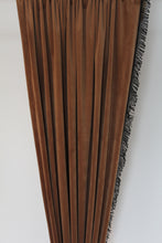 Load image into Gallery viewer, 9005 - Light Brown Velvet - Black Bullion Fringe - Rod Pocket - With Full Valance
