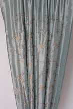 Load image into Gallery viewer, 9023 - Gold embroidery on blue satin - Rod Pocket
