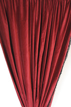 Load image into Gallery viewer, 9035 - Red Velvet with Black Bullion Fringe - Rod Pocket - With Full Fringed Valance
