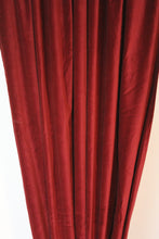 Load image into Gallery viewer, 9036 - Red Velvet - Rod Pocket - With Gold Tassle Trimed Valance
