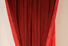 Load image into Gallery viewer, 9038 - Red Velvet / Red Silk Damask, Double sided - Rod Pocket
