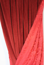 Load image into Gallery viewer, 9038 - Red Velvet / Red Silk Damask, Double sided - Rod Pocket
