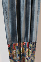 Load image into Gallery viewer, 9029 - Ice Blue Velvet with Floral Velvet Footer - Rod Pocket

