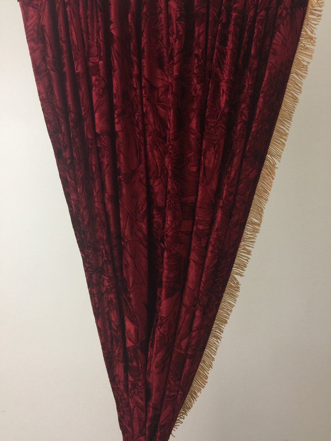 9064 - Red Crushed Velvet - Trimmed, with Valance